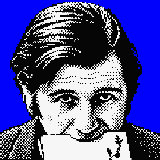 Pixel portrait of Peter Weibel